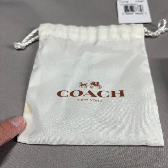 COACH Slim Card Case Mahogany/Brown Signature Logo & Dust Cover Bag New with Tag - Picture 3 of 11